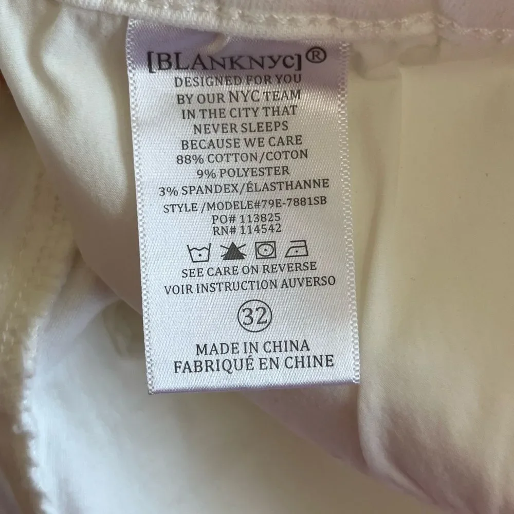 NWT Women’s Blank NYC Little Queenie White Shorts Size 32 #223
